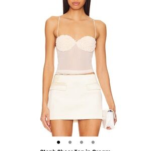 Lovers + Friends Cream Ruffle Detail Top Size XL